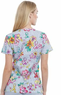 Alternative view of Cherokee Clearance Women's Friendly Flowers Print Scrub Top