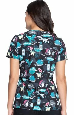 Alternative view of Cherokee Clearance Women's I'm A Dentisaurus Print Scrub Top