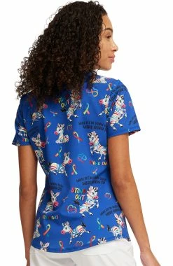 Alternative view of Cherokee Women's Born To Stand Out Print Scrub Top