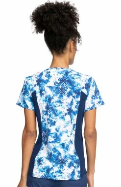 Alternative view of Cherokee Clearance Women's Tranquil Tie Dye Print Scrub Top
