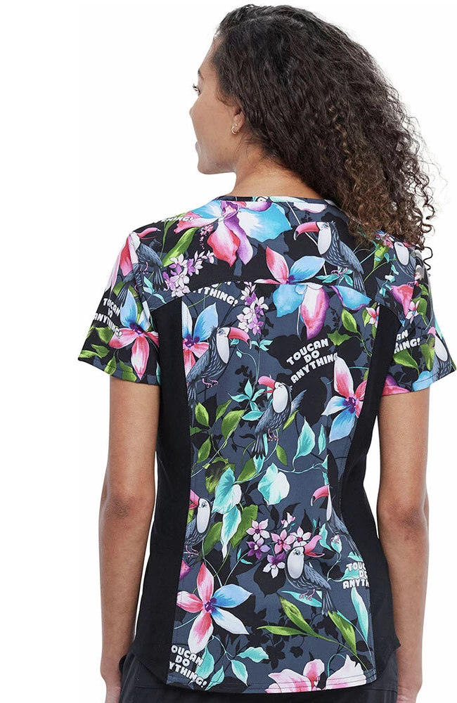 Cherokee Clearance Women's Toucan Do Anything Print Scrub Top 4 Cherokee Clearance Women's Toucan Do Anything Print Scrub Top - Image 2