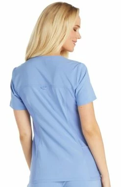 Alternative view of Cherokee Women's V-Neck Knit Back Solid Scrub Top & Knit Waistband Pull On Scrub P
