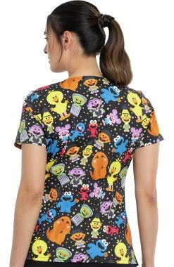 Alternative view of Cherokee Clearance Women's Mini Sesame Print Scrub Top