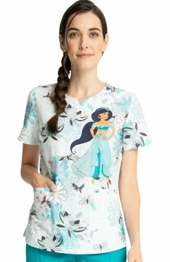 Alternative view of Cherokee Clearance Women's Lotus Garden Print Scrub Top