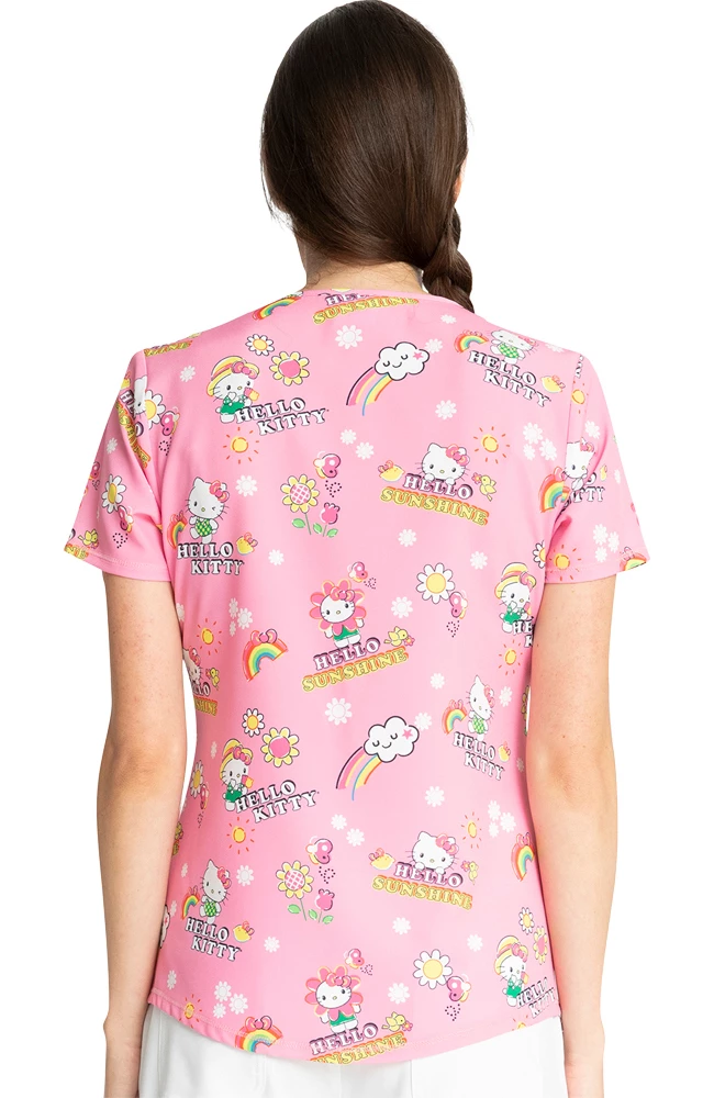 Cherokee Clearance Women's Hello Kitty Sunshine Print Scrub Top 4 Cherokee Clearance Women's Hello Kitty Sunshine Print Scrub Top - Image 2