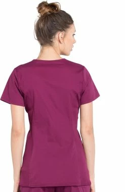 Alternative view of Cherokee Workwear Clearance Women's Maternity Mock Wrap Soft Knit Panel Solid Scrub Top