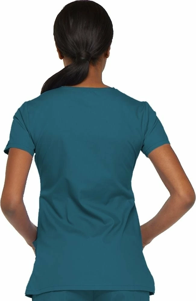 Dickies Clearance Women's Empire Waist Mock Wrap Solid Scrub Top 4 Dickies Clearance Women's Empire Waist Mock Wrap Solid Scrub Top - Image 2