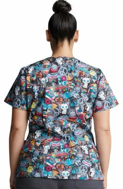 Alternative view of Dickies Clearance Women's Pawsitive Vibes Print Scrub Top