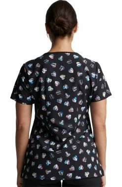 Alternative view of Dickies Clearance Women's Love U Dots Print Scrub Top