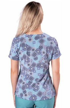 Alternative view of Healing Hands Clearance Women's Amanda Graphic Scenery Print Scrub Top