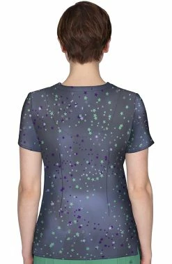 Alternative view of Healing Hands Clearance Women's Amanda Stary Sky Print Scrub Top