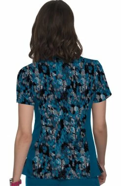 Alternative view of Koi Clearance Women's Raquel Watercolor Snake Print Scrub Top