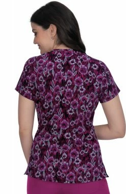 Alternative view of Koi Clearance Women's Align Impressionist Flowers Print Scrub Top