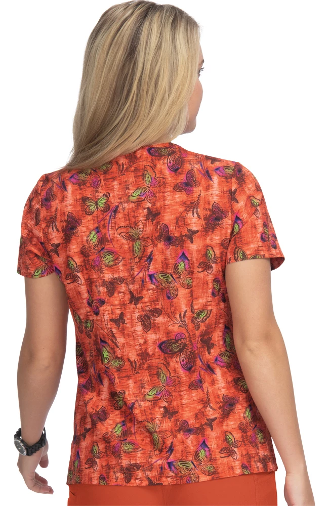Koi Clearance Women's Aurora Desert Butterfly Print Scrub Top 4 Koi Clearance Women's Aurora Desert Butterfly Print Scrub Top - Image 2