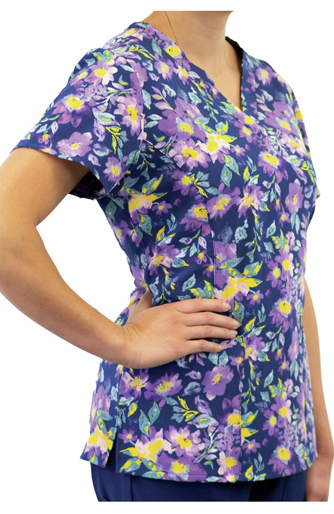 Maevn Uniforms Women's Nature's Calm Print Scrub Top 4 Maevn Uniforms Women's Nature's Calm Print Scrub Top - Image 2