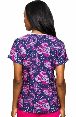 Alternative view of Med Couture Women's Vicky Cancer Awareness Print Scrub Top
