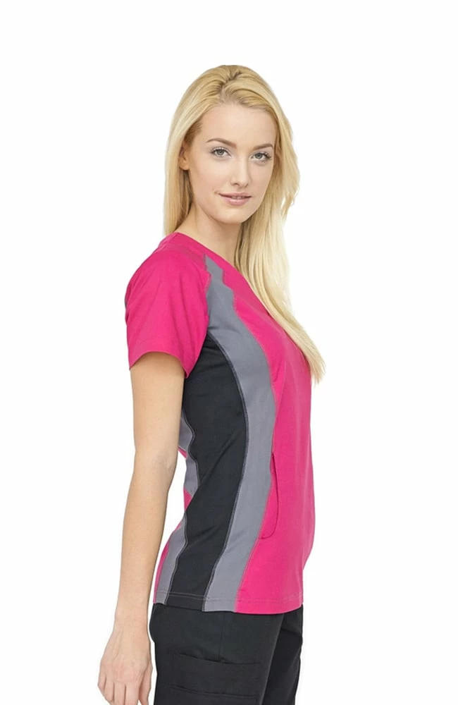 White Cross Clearance Women's V-Neck Side Panel Solid Scrub Top 4 White Cross Clearance Women's V-Neck Side Panel Solid Scrub Top - Image 2