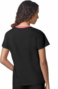 Alternative view of WonderWink Clearance Women's Friendship Henley Solid Scrub Top