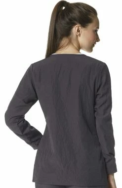 Alternative view of WonderWink Clearance Women's Button Front Solid Scrub Jacket