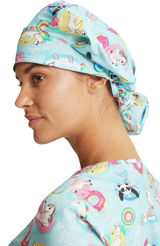 Cherokee Women's Bouffant Go With The Float Print Scrub Hat 5 Cherokee Women's Bouffant Go With The Float Print Scrub Hat - Image 3