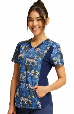 Cherokee Women's V-Neck Knit Panel Easily Emu-sed Print Scrub Top -Havaianas Shop 3 ck ck641 print 650