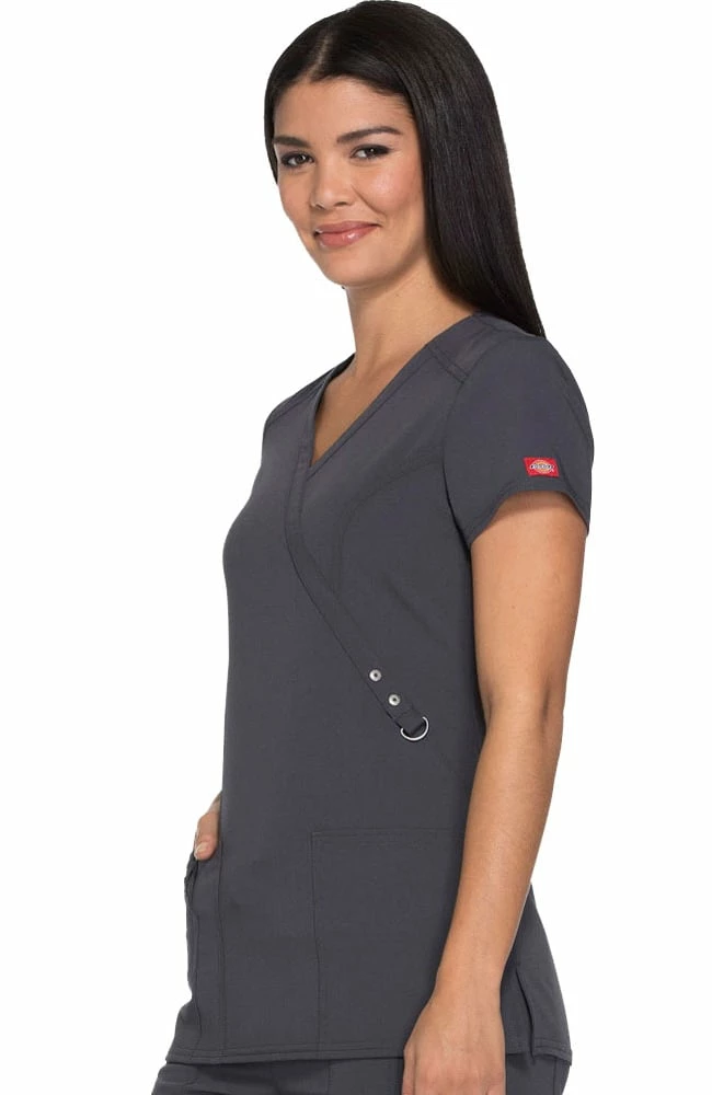 Dickies Clearance Women's Mock Wrap Solid Scrub Top 5 Dickies Clearance Women's Mock Wrap Solid Scrub Top - Image 3