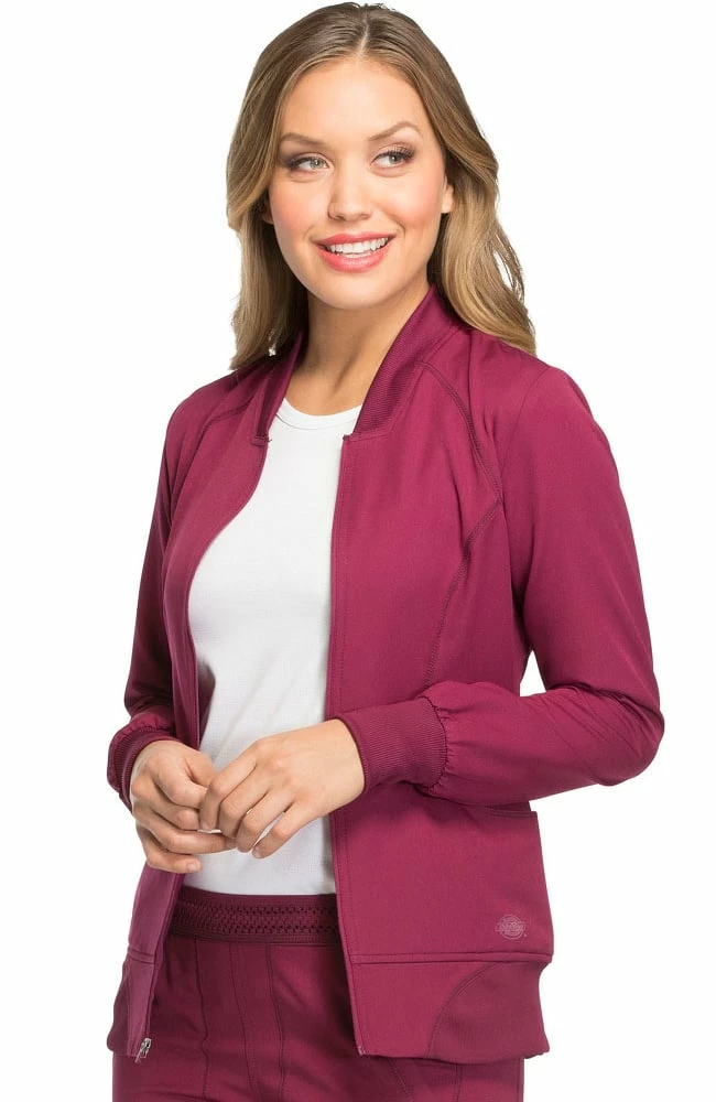 Dickies Clearance Women's Zip Front Warm-Up Solid Scrub Jacket 5 Dickies Clearance Women's Zip Front Warm-Up Solid Scrub Jacket - Image 3
