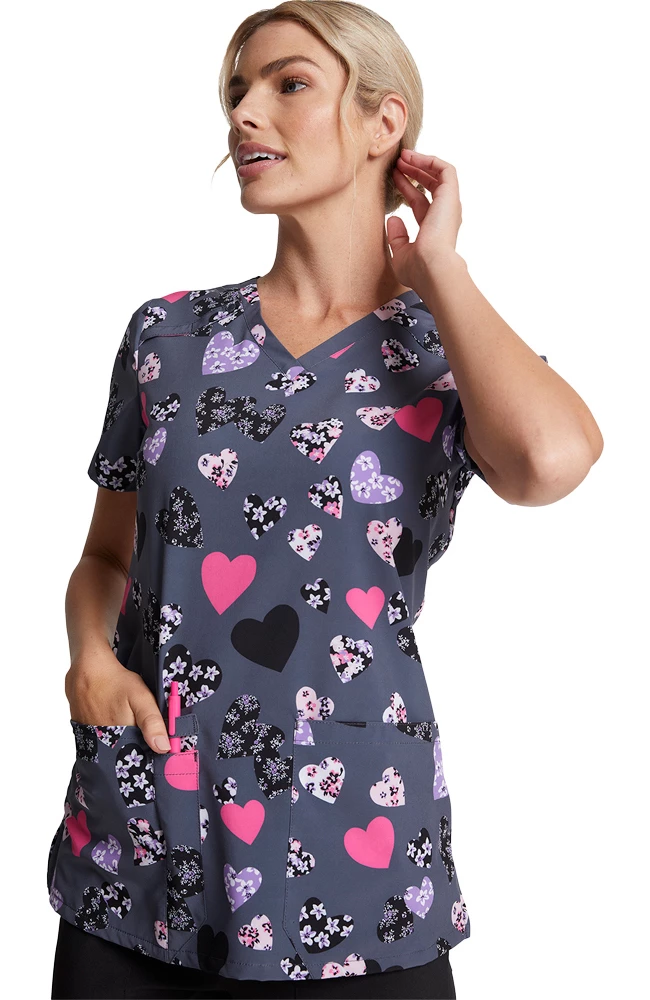 Dickies Clearance Women's Loving Blooms Print Scrub Top 5 Dickies Clearance Women's Loving Blooms Print Scrub Top - Image 3