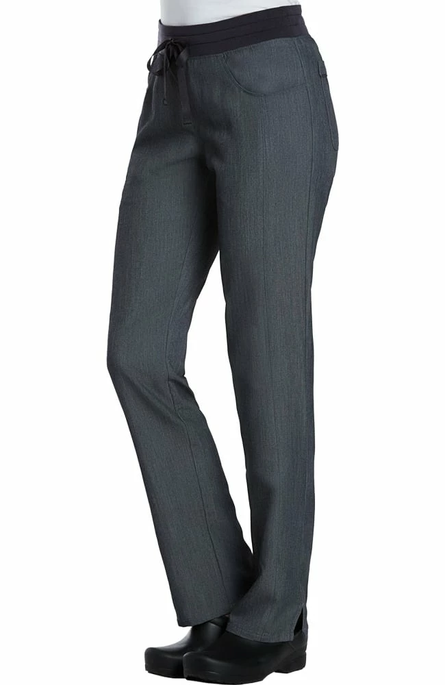 Maevn Uniforms Women's Contrast Drawstring Waistband Yoga Scrub Pant 5 Maevn Uniforms Women's Contrast Drawstring Waistband Yoga Scrub Pant - Image 3