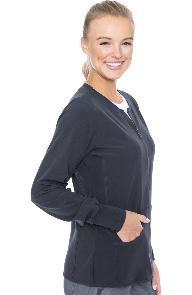 Med Couture Clearance Women's Warm Terrain Zip Up Solid Scrub Jacket 5 Med Couture Clearance Women's Warm Terrain Zip Up Solid Scrub Jacket - Image 3