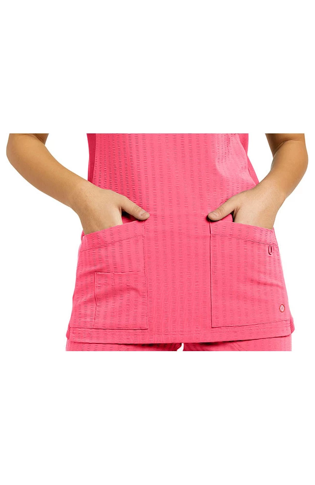 White Cross Women's Seersucker Solid Scrub Top 5 White Cross Women's Seersucker Solid Scrub Top - Image 3
