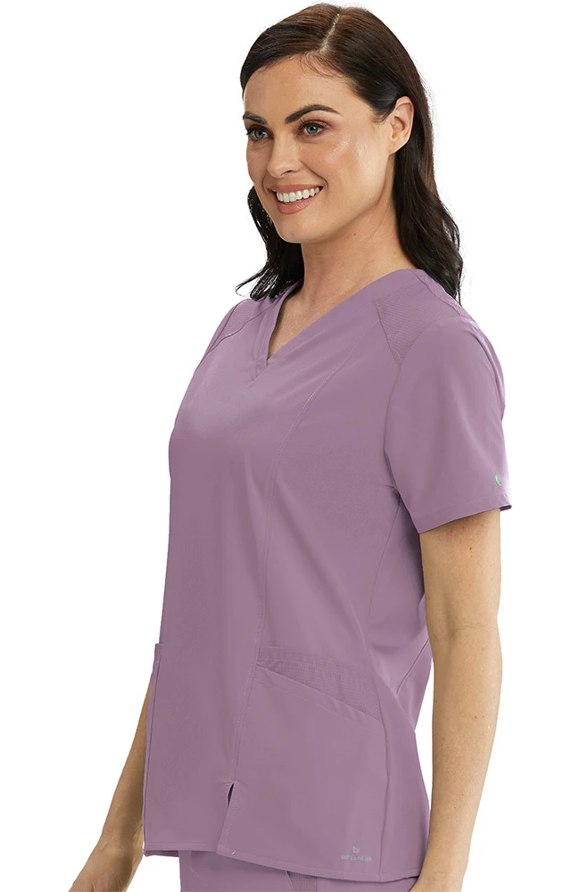 Barco One Clearance Women's V-Neck Contrast Mesh Solid Scrub Top 6 Barco One Clearance Women's V-Neck Contrast Mesh Solid Scrub Top - Image 4