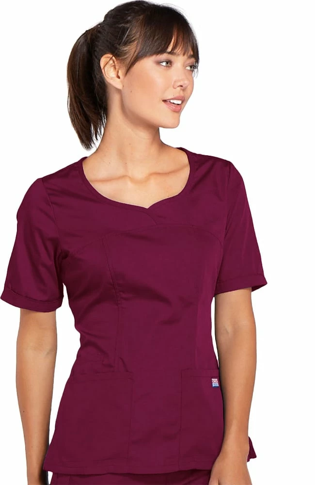 Cherokee Workwear Clearance Women's Novelty V-Neck Solid Scrub Top 6 Cherokee Workwear Clearance Women's Novelty V-Neck Solid Scrub Top - Image 4