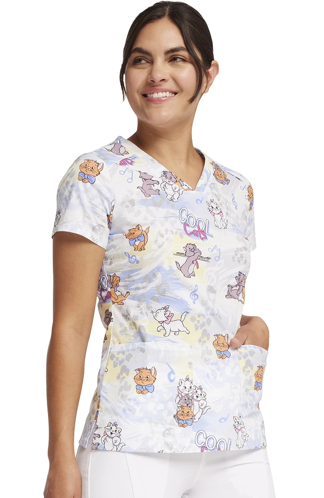 Cherokee Women's Hip Cats Print Scrub Top 6 Cherokee Women's Hip Cats Print Scrub Top - Image 4