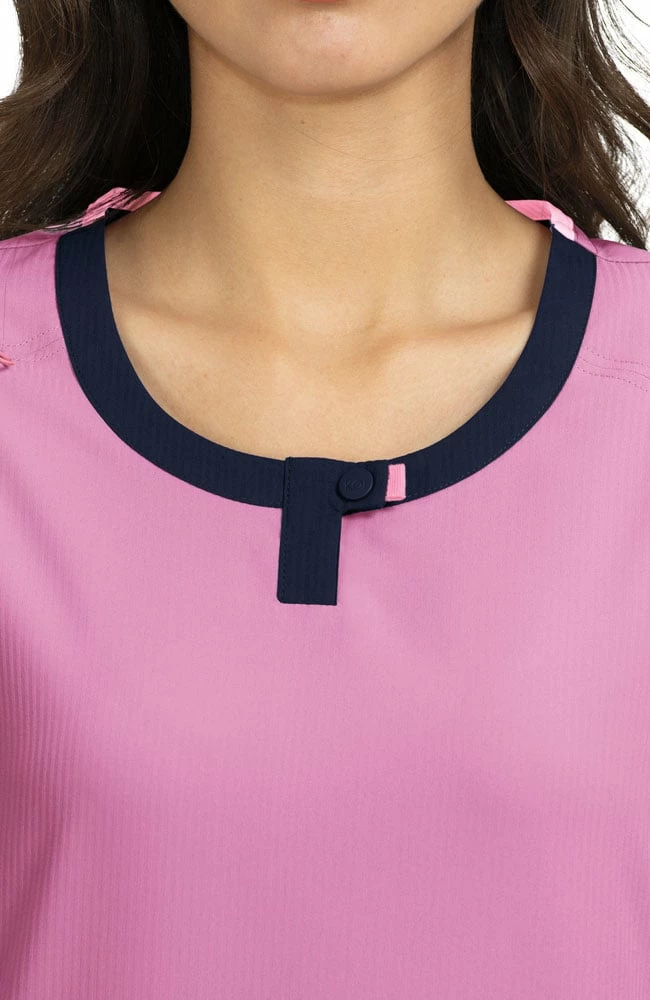 Koi Clearance Women's Lotus Colorblock Jewel Neck Solid Scrub Top 6 Koi Clearance Women's Lotus Colorblock Jewel Neck Solid Scrub Top - Image 4