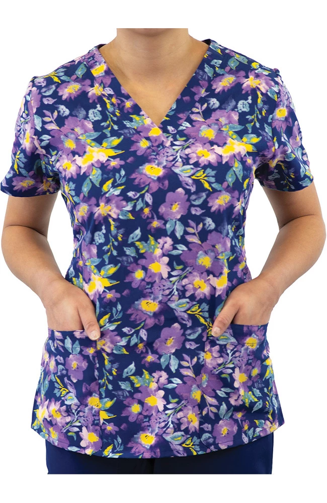 Maevn Uniforms Women's Nature's Calm Print Scrub Top 6 Maevn Uniforms Women's Nature's Calm Print Scrub Top - Image 4