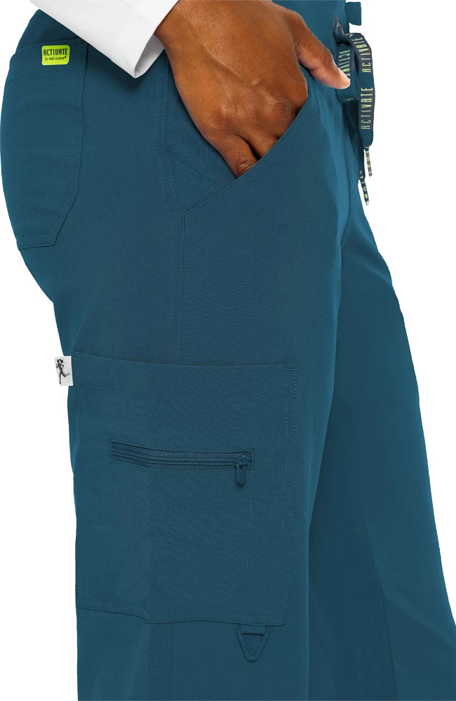 Med Couture Clearance Women's Transformer Knit Waistband Drawstring Scrub Pant 6 Med Couture Clearance Women's Transformer Knit Waistband Drawstring Scrub Pant - Image 4