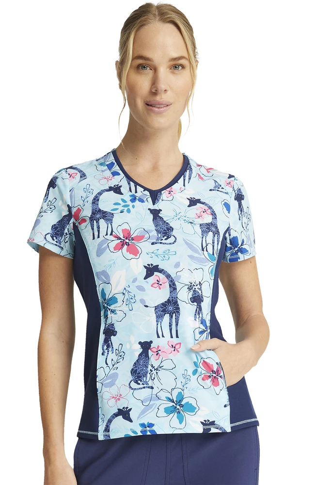 Cherokee Clearance Women's Jungle Blues Print Scrub Top 7 Cherokee Clearance Women's Jungle Blues Print Scrub Top - Image 5
