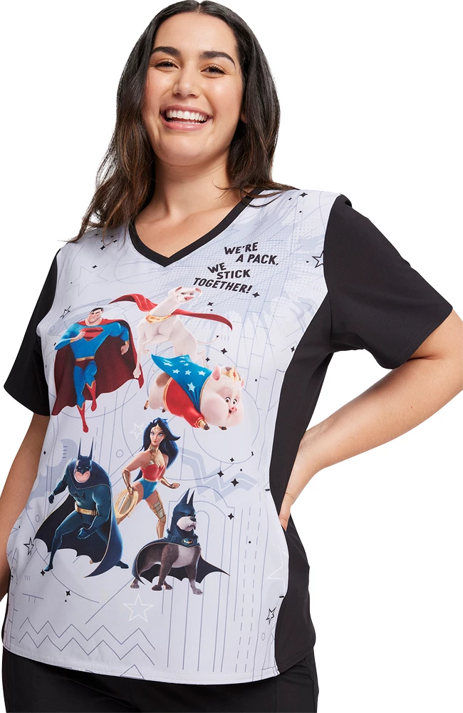Cherokee Women's Super-Pets Print Scrub Top 7 Cherokee Women's Super-Pets Print Scrub Top - Image 5