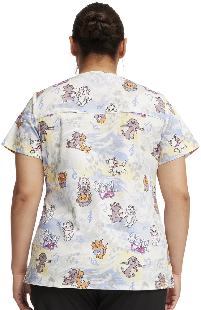 Cherokee Women's Hip Cats Print Scrub Top 9 Cherokee Women's Hip Cats Print Scrub Top - Image 7