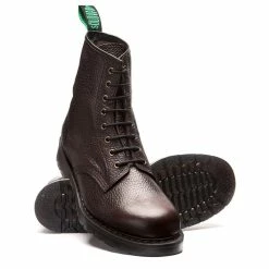 Alternative view of Solovair 8 Eye Derby Boot In Dark Brown Grain