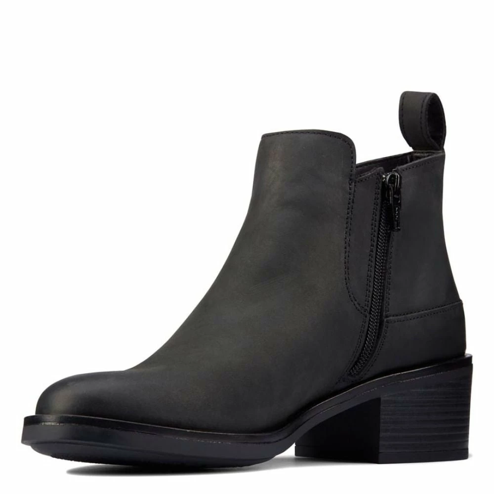 Clarks Women's Memi Zip In Black Leather 5 Clarks Women's Memi Zip In Black Leather - Image 3