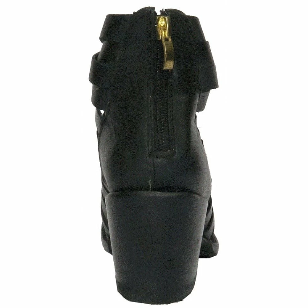 Getoutside Women's Lola Strappy Heel Boot In Black 6 Getoutside Women's Lola Strappy Heel Boot In Black - Image 4