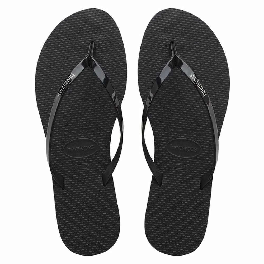 Havaianas Women's You Metallic Flip Flop BK In Black 2 Havaianas Women's You Metallic Flip Flop BK In Black
