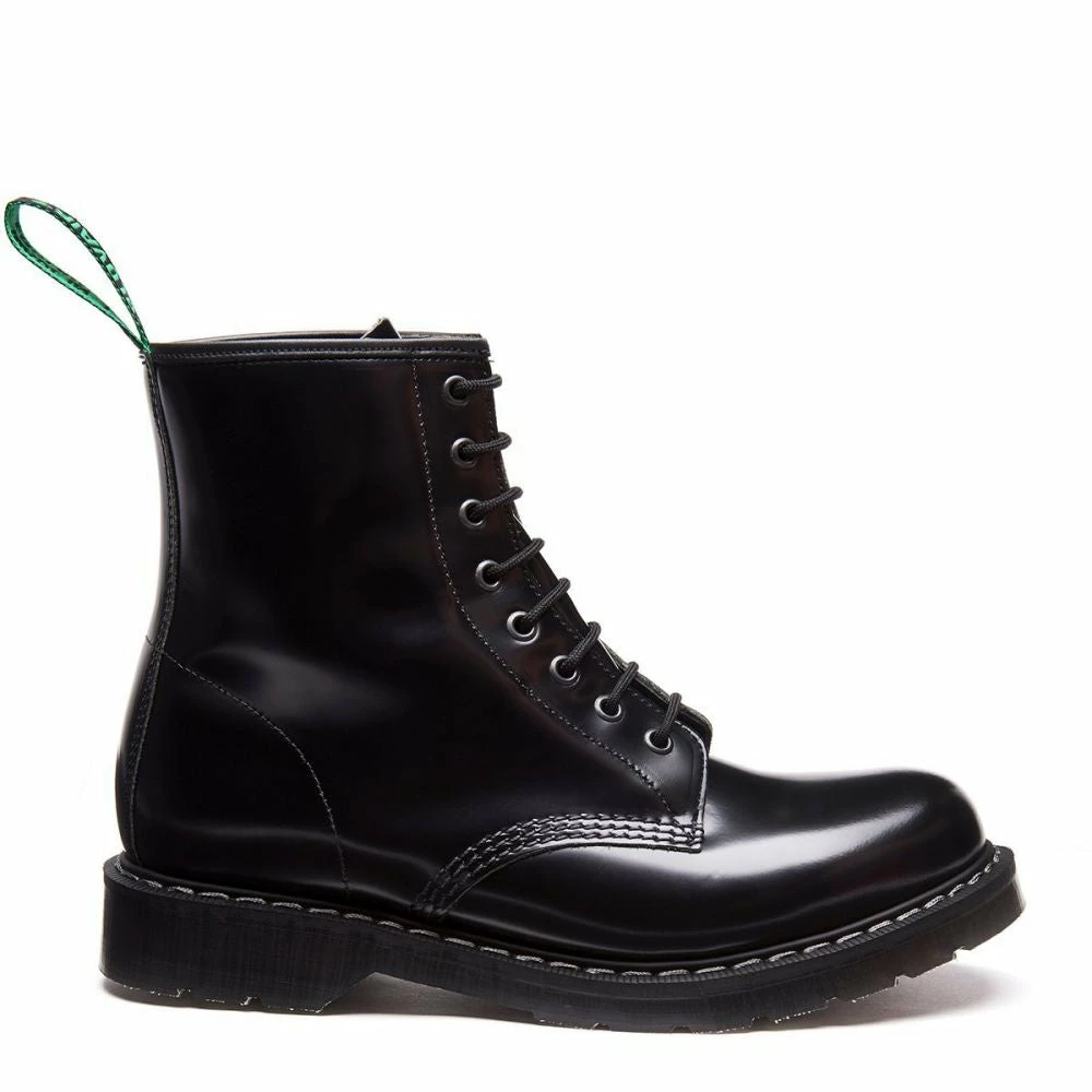 Solovair 8 Eye Derby Boot In Black Hi-Shine 3 Solovair 8 Eye Derby Boot In Black Hi-Shine