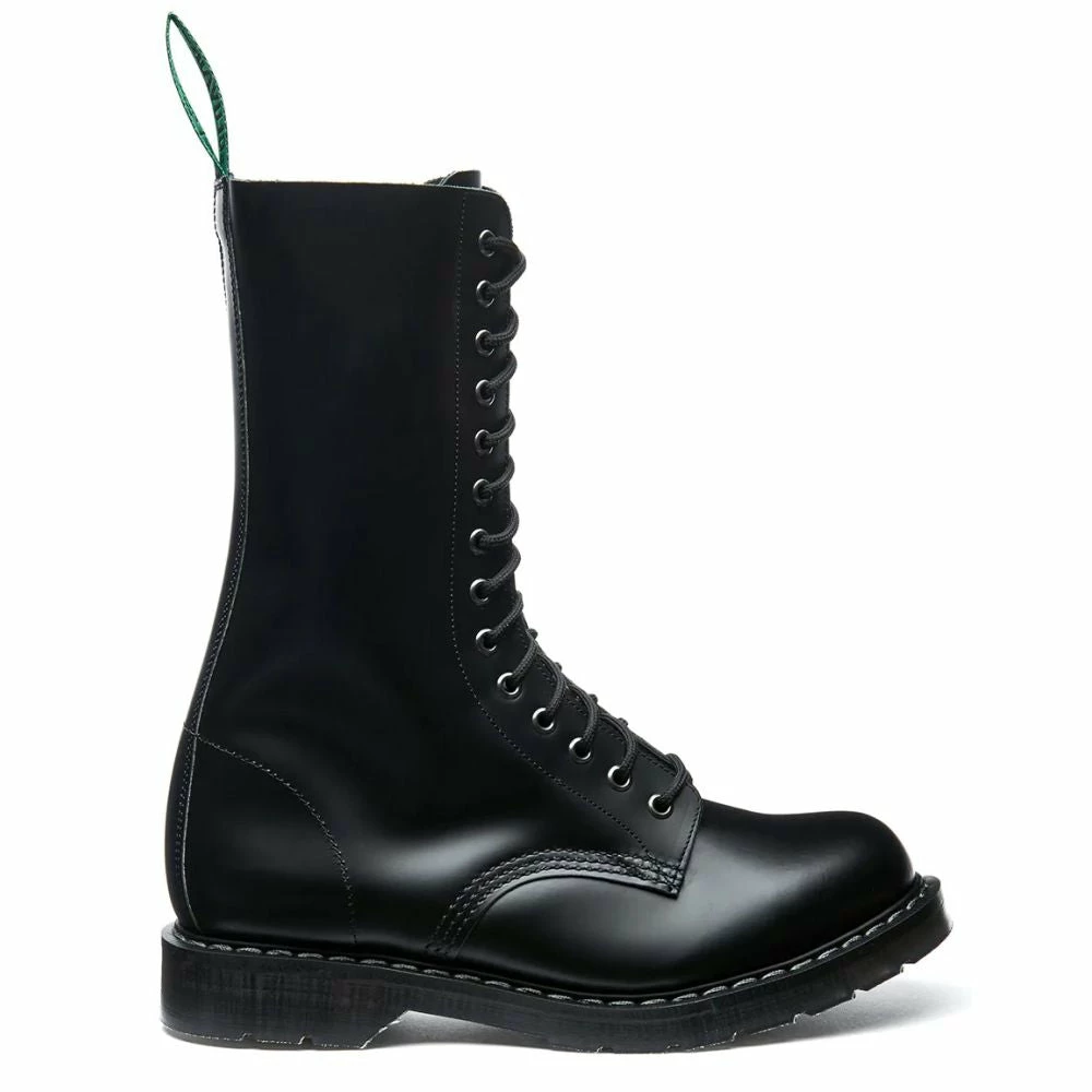 Solovair 14 Eye Derby Boot In Black Hi-Shine 3 Solovair 14 Eye Derby Boot In Black Hi-Shine